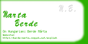 marta berde business card
